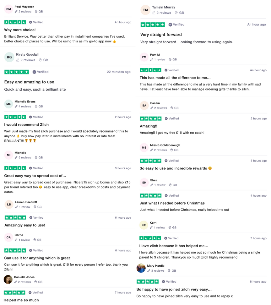 Zilch has thousands of positive reviews!